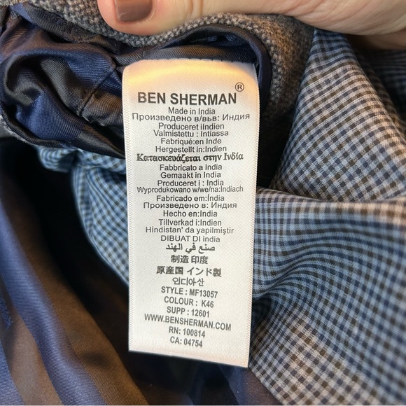 Ben Sherman Blue Tweed Blazer Sz L EUC - Picture 7 of 10